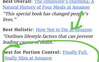 Dr. Young’s book, Finally Full, Finally Slim, was featured as BEST book for portion control (and among 8 best health books.)